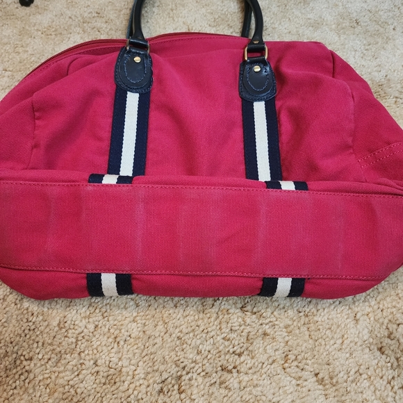 Tommy Hilfiger Hot Pink Tote Bag, Gym Bag , shoulder purse with zipper, vintage - Picture 3 of 15